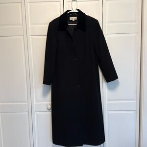 Albert Nipon Black Trench Coat Classic Tailored Design